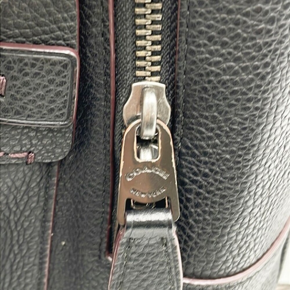 COACH Body Bag 32239 Dark Brown Leather Men's Shoulder - Picture 8 of 10